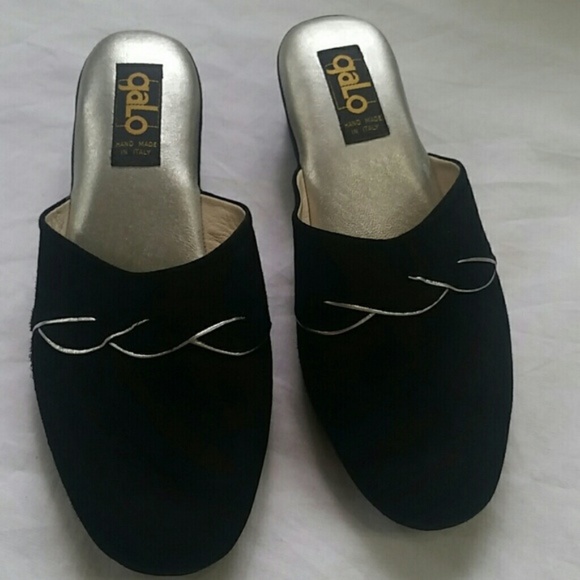 Galo Shoes - Galo black suede slippers mules step in sz 38